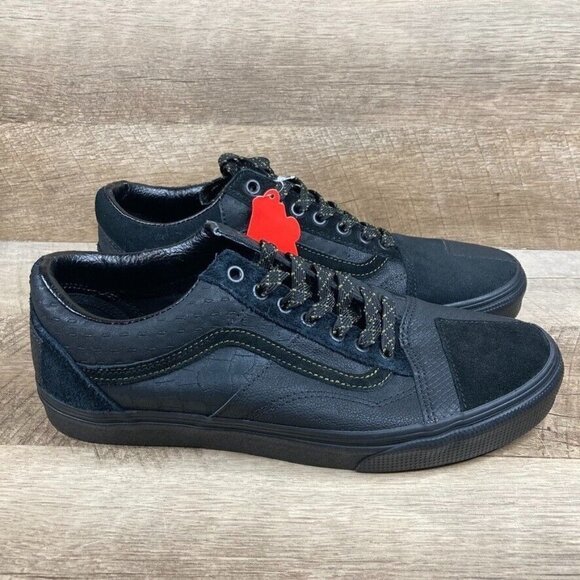 Vans Era Patchwork Mono Black Sneakers Snakeskin Croc Ostrich Suede Mens 12 NEW - Picture 2 of 10